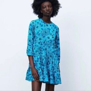 Blue floral dress with tags